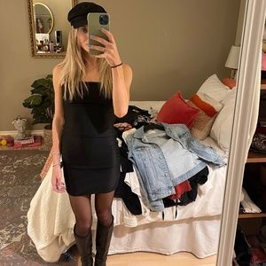 Tiger Mist Solange Open Back Body-Con Dress XS Black